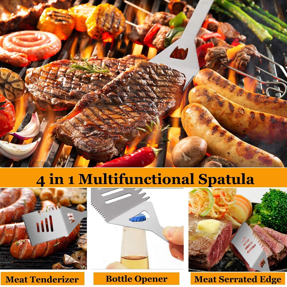 Cshidworld 41-Piece Stainless Steel BBQ Grill Tool Set photo 6