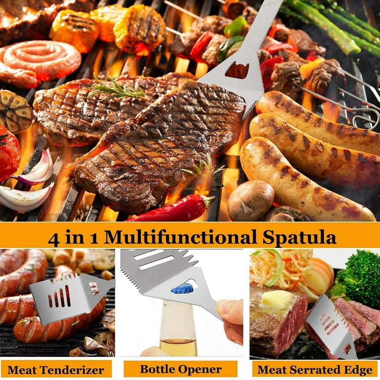 Stainless Steel BBQ Cooking Tools for Picnic Cleaning Brush Meat