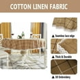 thumbnail image 3 of Heavy Weight Cotton Linen Tablecloth Lace Plaid Round Table Cloth for Kitchen Dining Room Tabletop Decoration, 48" - Round, Brown, 3 of 6