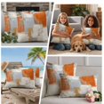 thumbnail image 5 of Burnt Orange Outdoor Waterproof Pillow Covers, Modern Geometric Grey Oil Painting Abstract Decorative Square Throw Pillowcase Sofa Cushion Sham for Patio/Couch/Chair, 18"x18" 2 Pack, 5 of 8