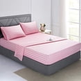 thumbnail image 2 of Juego de cama King Size con sábanas de seda satinada Lanest Housing, color rosa, 2 of 7