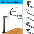 thumbnail image 5 of Overhead Camera Mount With Ring Light  Flexible Articulating Phone Arm Stand Compatible Webcam Desk Tripod For Live Stream Cooking Video Recording, 5 of 9