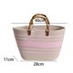 thumbnail image 5 of Bolso de mano tejido para mujer, bolso de playa de verano, ligero y versátil, tipo cesta beige rosa, 5 of 9