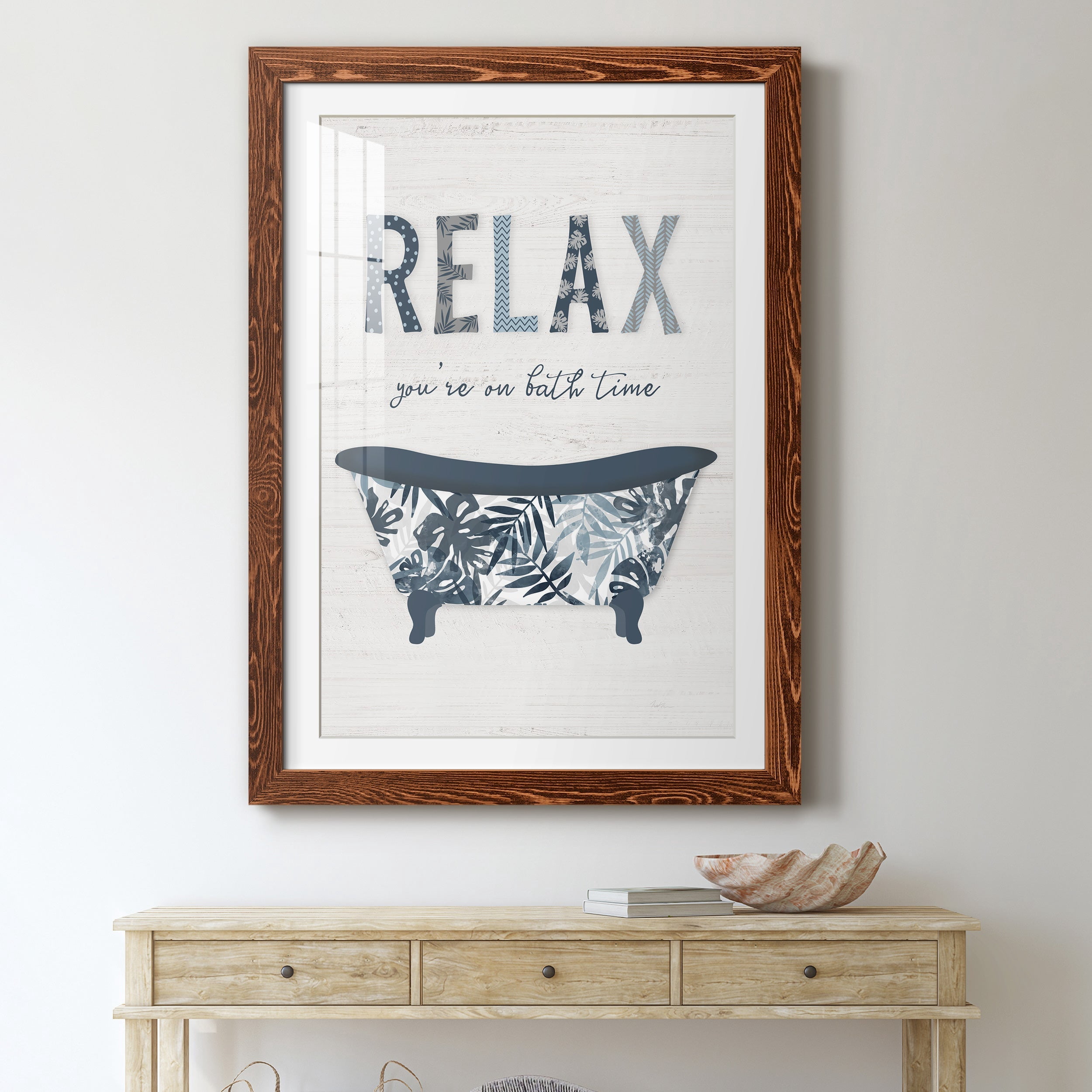 Palm Bath I - Premium Framed Print - Distressed Barnwood Frame - Ready to Hang