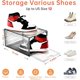 thumbnail image 2 of Paquete de 12 organizadores de almacenamiento de zapatos transparentes grises, cajas apilables para clóset, caja de zapatos de plástico frontal con puerta gris, fácil de montar, 2 of 4