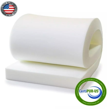 Upholstery Foam Cushion 3"x 22” x 80" Semi Firm 1.8# Density, 36ILD (White) by Ritchie Foam & Mattress
