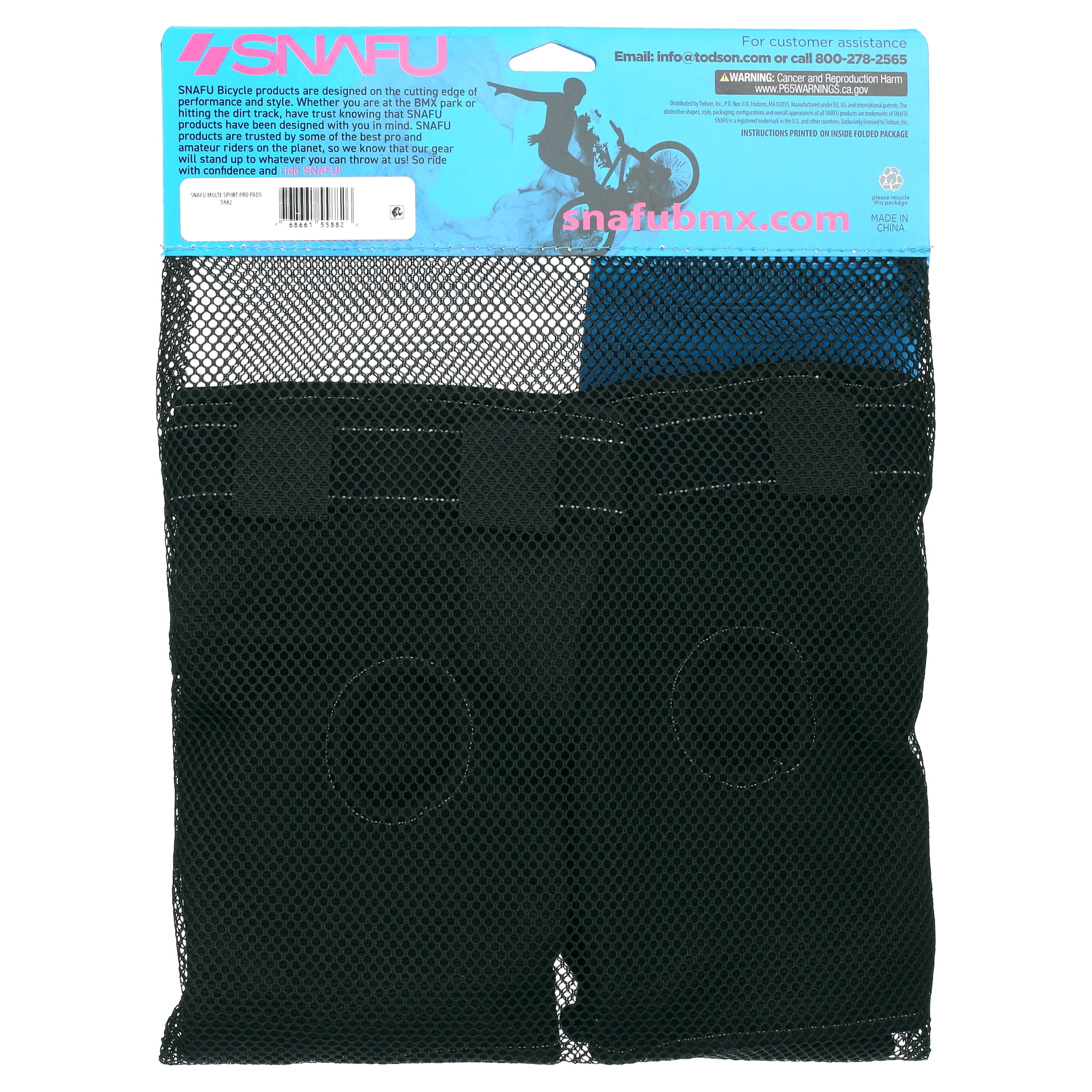 Snafu Multisport Knee and Elbow Pads (Fits Under Pants, Great for Skateboard, Bike, BMX, Scooter, Unisex, Ages 8-14)