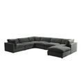 thumbnail image 3 of Rustic Manor Saniyah Charcoal Linen Modular U-Sofa Chaise Sectional, 3 of 10