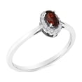 thumbnail image 3 of 10K White Gold 5X3MM Oval Red Garnet and Diamond Accent Halo Ring (I-J Color, I1-I2 Clarity) - Ring Size 6, 3 of 8