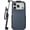 Navy Blue, variant on Nakedcelllphone Woven Combo for iPhone 17 Pro Case - Compatible with MagSafe - with Rotating Belt Clip Holster Holder - Black
