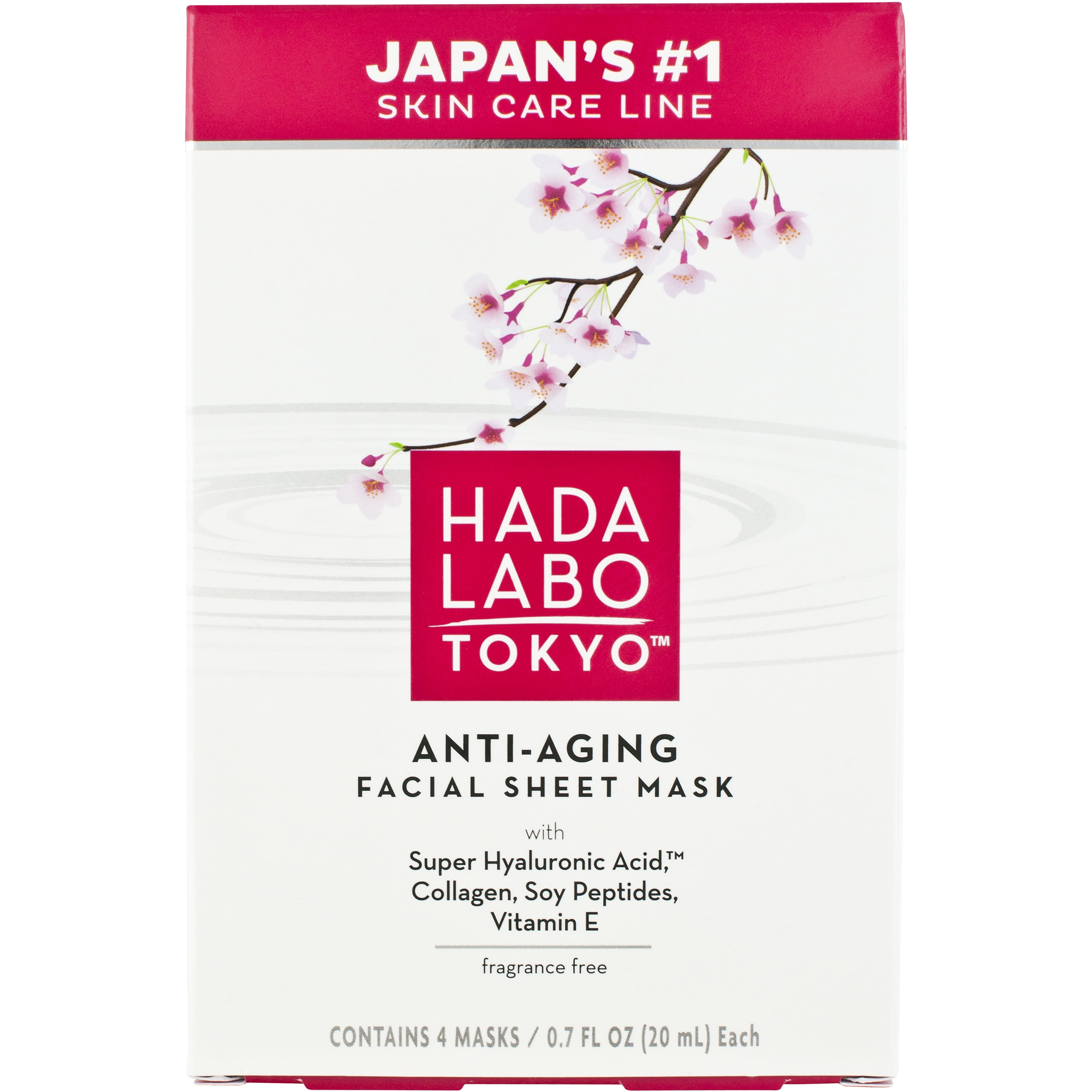 Hada Labo Tokyo Anti-Aging Facial Sheet Mask, Spa Face Mask Firms &#38; Hydrates - 4 ct