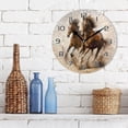 thumbnail image 3 of GZHJMY Running Horse Clock Silent Round PVC Wall Clock Non Ticking Battery Device Clocks Creative Decoration Wall Clock for Living Room Bedroom Office Kitchen, 3 of 6