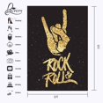 thumbnail image 2 of ABPHOTO Polyester 5x7ft Backdrop Golden Rock Gesture Photography Backdrop Black Background Studio Props, 2 of 5