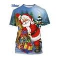 thumbnail image 1 of Camiseta de Navidad con estampado 3D para hombre y mujer, camisa informal de manga corta con cuello redondo, muñeco de nieve y alce, Unisex, 1 of 4
