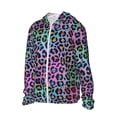 thumbnail image 3 of Goofa Rainbow Animal Skin Printed Women's UPF 50+ Sun Protection Hoodie Jacket Lightweight Long Sleeve Sun Shirt for Women with Pocket Hiking Outdoor-Large, 3 of 9