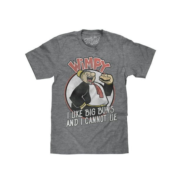 Tee Luv Wimpy I Like Big Buns Popeye Cartoon Character T-Shirt (M) - Tee Luv Wimpy I Like Big Buns Popeye Cartoon Character T-Shirt (M) -