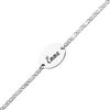 Personalized Engraved Oval Sterling Silver Anklet, 8-7/8"