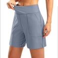 thumbnail image 5 of YMNXA Casual Sports Shorts For Women High Waist Solid Color Loose Fit Summer Breathable Yoga Gym Activewear Shorts For Everyday Wear,Grey,L, 5 of 8