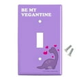 thumbnail image 2 of Be My Vegantine Valentine Vegan Funny Humor Plastic Wall Decor Toggle Light Switch Plate Cover, 2 of 4