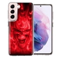 thumbnail image 1 of MUNDAZE Samsung Galaxy S22 Plus Red Flaming Skull Double Layer Phone Case Cover, 1 of 3