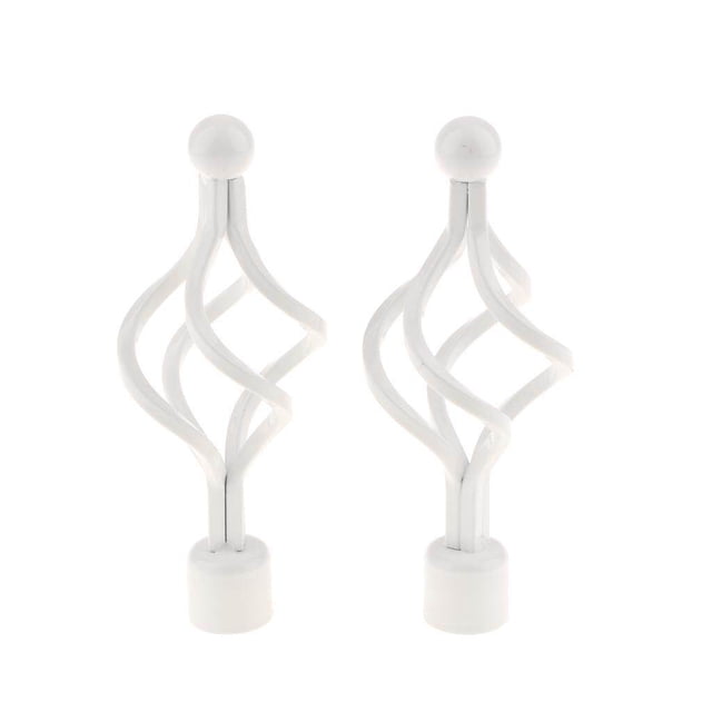 Xingzhi 2Pcs Curtain Rod Ends Drapery Pole Head for Dia. 28mm Rod Twist#White