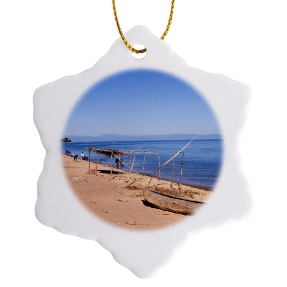 3drose, Africa. Malawi. Cape Maclear. Lake Malawi, Beach Scene-af25 Rsw0088 - Roy Schwarz, 3 inch Snowflake Porcelain Ornament