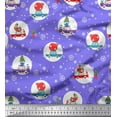 thumbnail image 1 of Soimoi Poly Georgette Fabric Gift Box,Car & Santa Christmas Printed Craft Fabric by The Yard 42 Inch Wide, 1 of 1