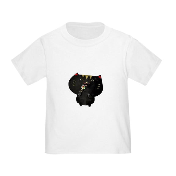CafePress - Black Sushi Cat T Shirt - Cute Toddler T-Shirt, 100% Cotton