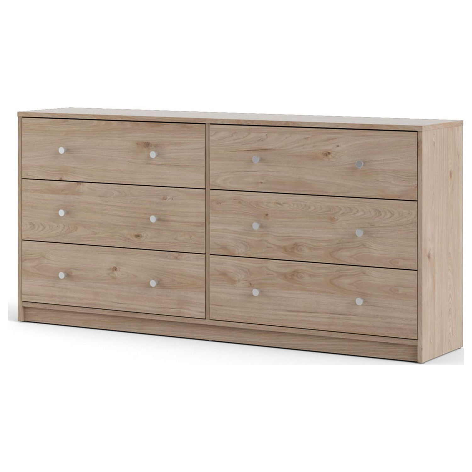 Tvilum Studio 6 Drawer Double Dresser for Adults, Jackson-Hickory