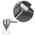 thumbnail image 2 of Woeilo Stainless Steel Funnel with Rack Pancake Dispenser Octopus Balls Funnel Baking Funnel Dispenser Easy to Use for Modern Kitchen Silver, 2 of 5