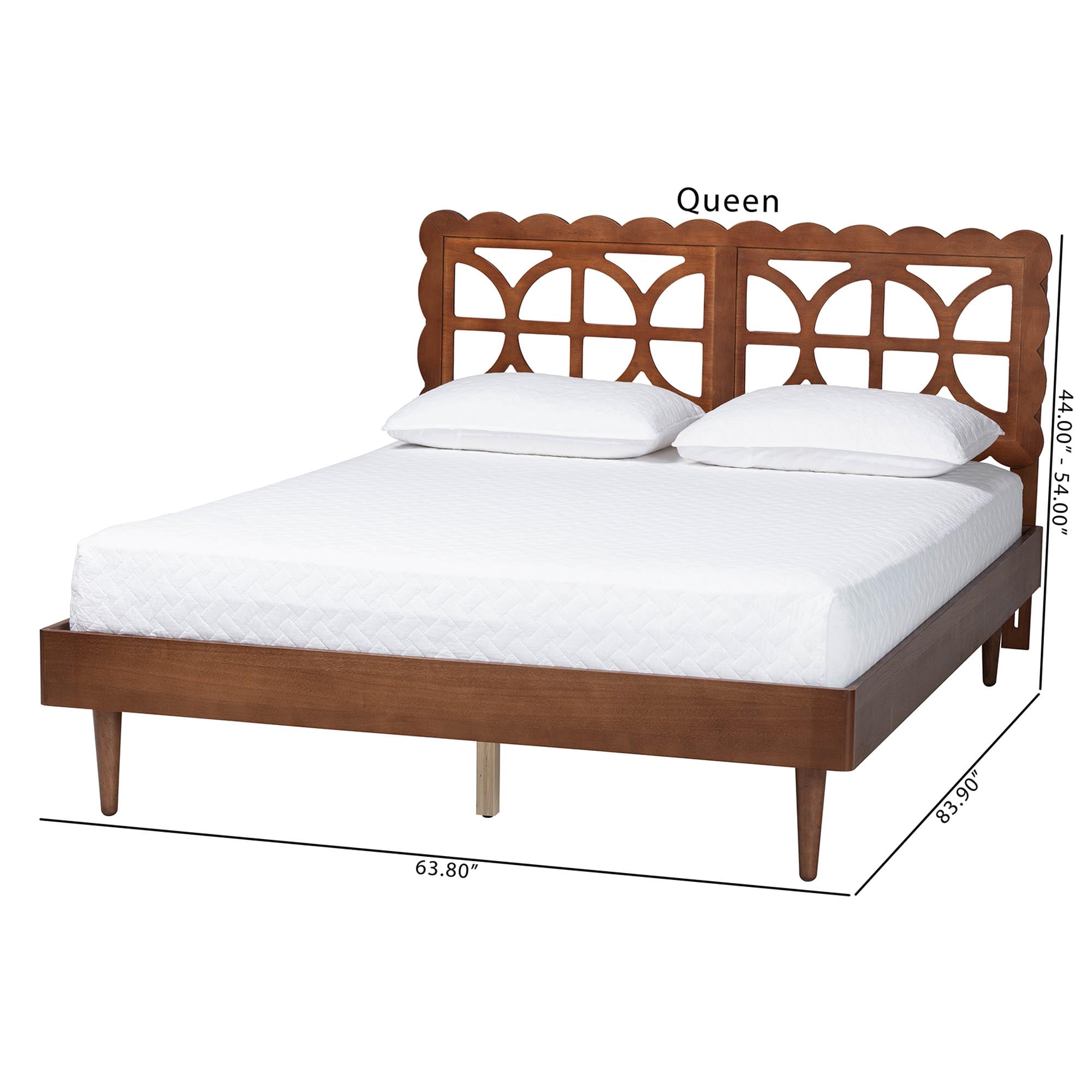 Baxton Studio Onyeka Modern Platform Bed, Queen, Ash Walnut
