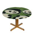 thumbnail image 3 of HAOXIT  Round Tablecloth, Cartoon Graphic Art of Asian Bears Animal Eating Branches Nature Wildlife, Circle Table Cloth Cover for Dining Room Kitchen Decoration 54-58, 3 of 8