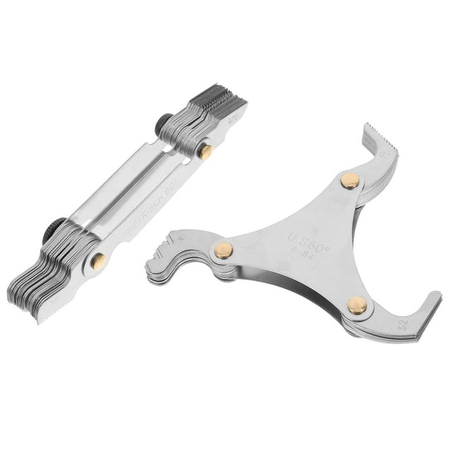 WEUVEB 2Ud Calibrador De De Rosca En Acero Inoxidable Plateado Para Trabajo Y