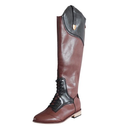 

Women Walking Shoes Women Mid Calf Boots Autumn And Winter Foreign Trade Fashion Color Matching Pointed Toe Comfortable Square Heel Mid-Calf Boots for Women PU Brown
