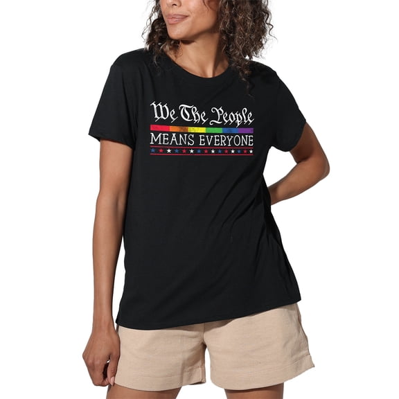 We The People Spectrum Pride Women's Loose Fit Graphic T-Shirt – Casual Short Sleeve