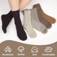 thumbnail image 4 of 6 Pairs Cute Floral Ruffle Crew Socks Women, Breathable Cotton Novelty Casual Girls Above Ankle Funny Socks, 4 of 7