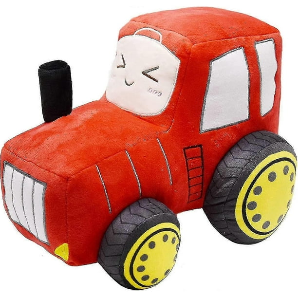 Soft Plush Tractor Stuffed Truck Toy Super Cute Car Plushie Throw Pillow Excellent Gifts For Kids Or Birthday Party 12 Inches (red) Zekai