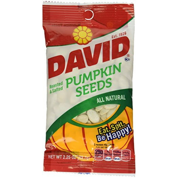 David All Natural Roasted & Salted Pumpkin Seeds 2.25 oz (Pack of 2