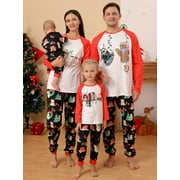 BULLPIANO Family Christmas Pajamas Matching Sets, Sloth Top + Pants Sleepwear, Holiday PJs for Women/Men/Kids/Couples