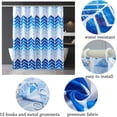 thumbnail image 5 of Blue Shower Curtain Waterproof Fabric Shower Curtain for Bathroom Modern Blue Waves Shower Curtain 72x72 inches Shower Curtains Set with Hooks, 5 of 6