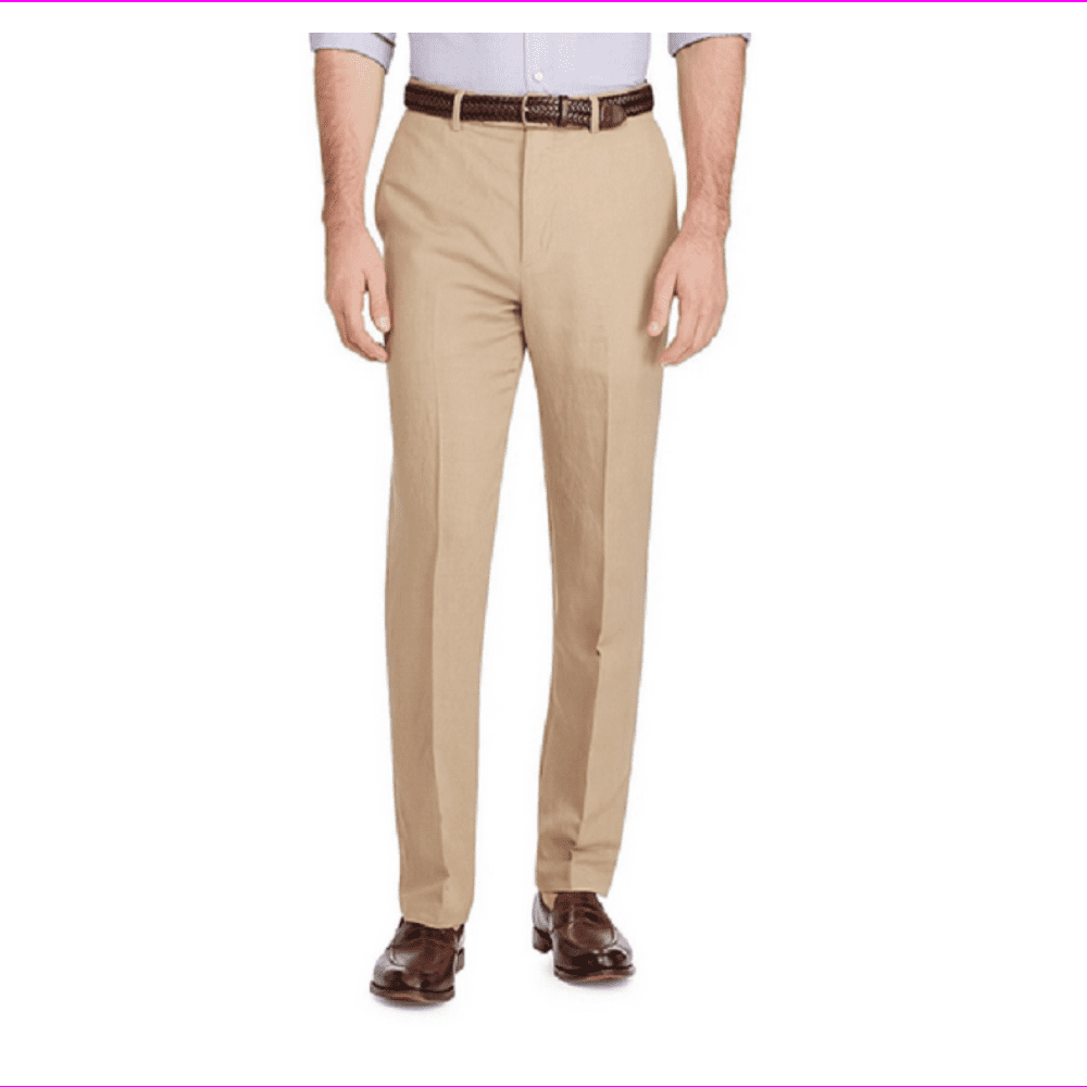 NEW Beige Mens Size 34x30 Flat-Front 