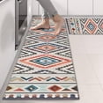 thumbnail image 2 of Kitchen Rugs Sets Of 2,Colorful Geometric Diamond Pattern Anti Fatigue Kitchen Mat Rugs Non Slip Washable,Decorative Kitchen Floor Mats for Kitchen,Sink,Laundry,17"X47", 2 of 5