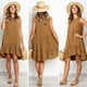 thumbnail image 1 of Vestidos largos Fnochy para mujer, vestido de verano en liquidación, moda, cuello redondo, sin mangas, lunares, suelto, vestido con volantes grandes, 1 of 7