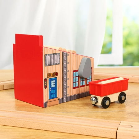 Baluue Train Building Set Wooden Blocks Red 1 Set