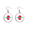 thumbnail image 1 of German Map Europe Berlin Ear Dangle Silver Drop Earring Jewelry Woman, 1 of 3