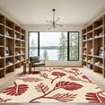 thumbnail image 2 of ODIKA 3'x5' Machine Washable Non-Slip Area Rug, Abstract Coral Reef Design Featuring Delicate Seaweed and Spiral Shells High Traffic Rug, Beige, 905967, 2 of 7