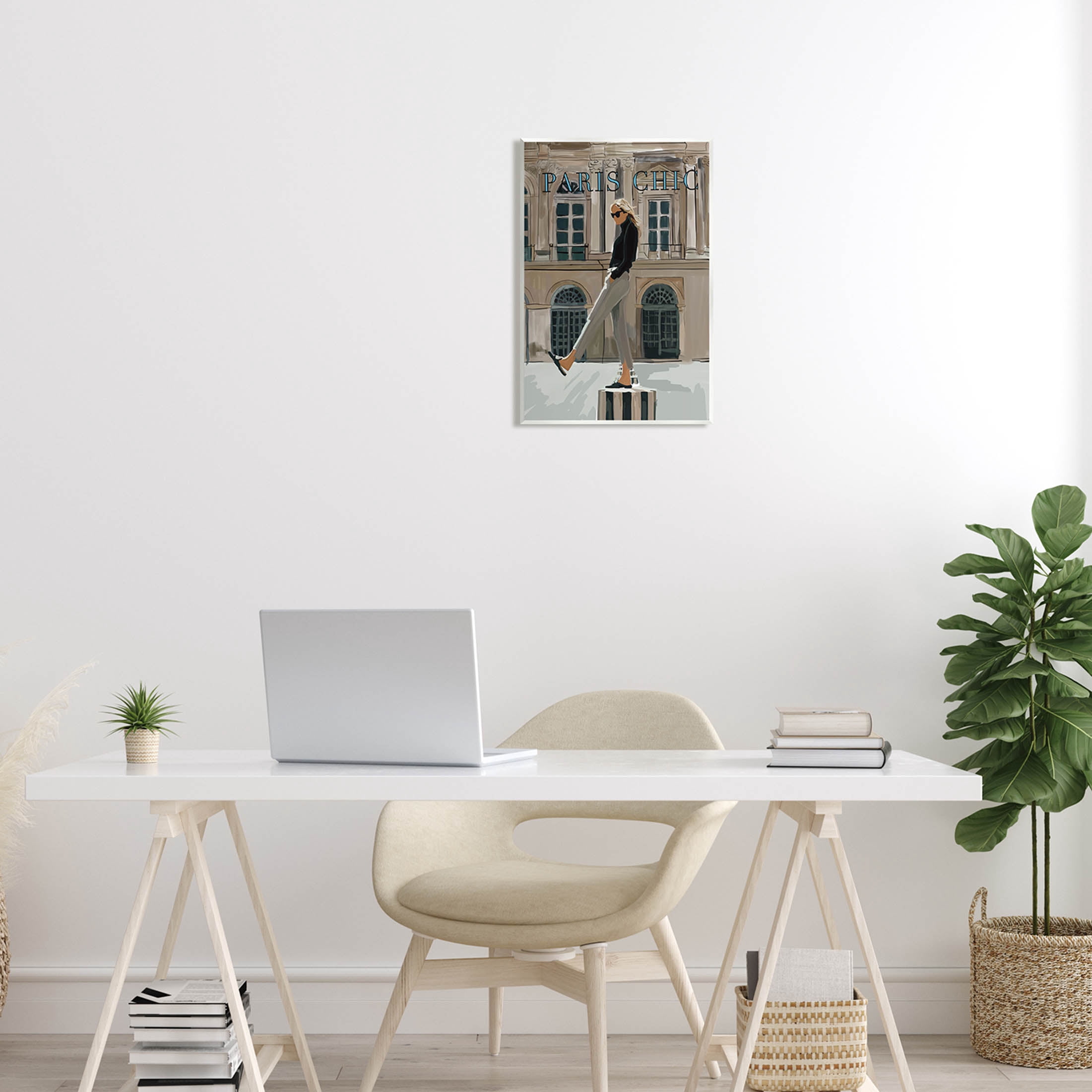 Stupell Industries Paris Chic Trendy Woman Architecture Graphic Art Unframed Art Print Wall Art, Design by Amelia Noyes
