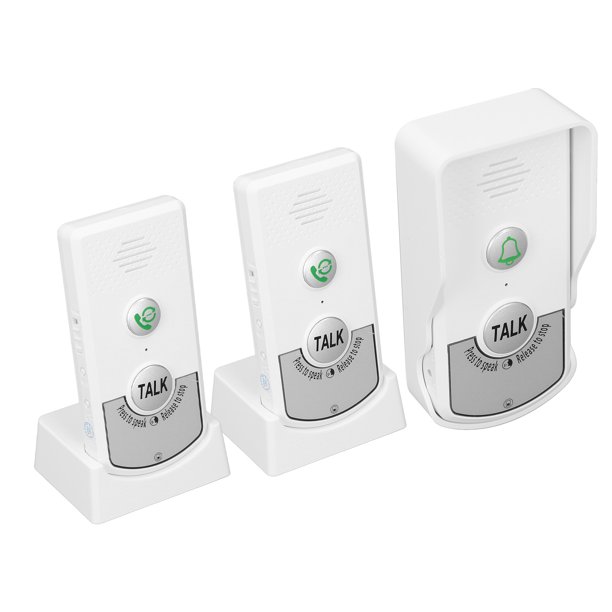 Timbre De Intercomunicación Inalámbrico, Kit De Intercomunicación Para El Hogar Con Volumen Ajustable, 2 Modos, 410MHz A 490MHz, Alcance De 1000m Para Oficina