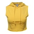 thumbnail image 1 of FashionOutfit Women's Solid Sleeveless Drawstring Hood Crop Top, 1 of 1