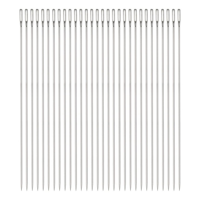 Agujas para cuentas Uxcell de 1.6 mm de diámetro, agujas de coser largas y rectas de 6 pulgadas, paquete de 30